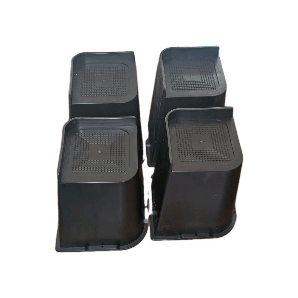 8 Inch Bed Risers 4 Pack Heavy Duty Furniture Risers Black Stackable Lift Blocks